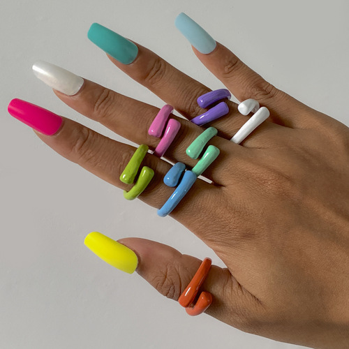 Multi-Color Metal Punk Ring