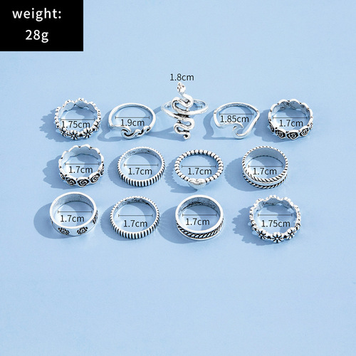 Personality Geometry 13PCS Ring Set