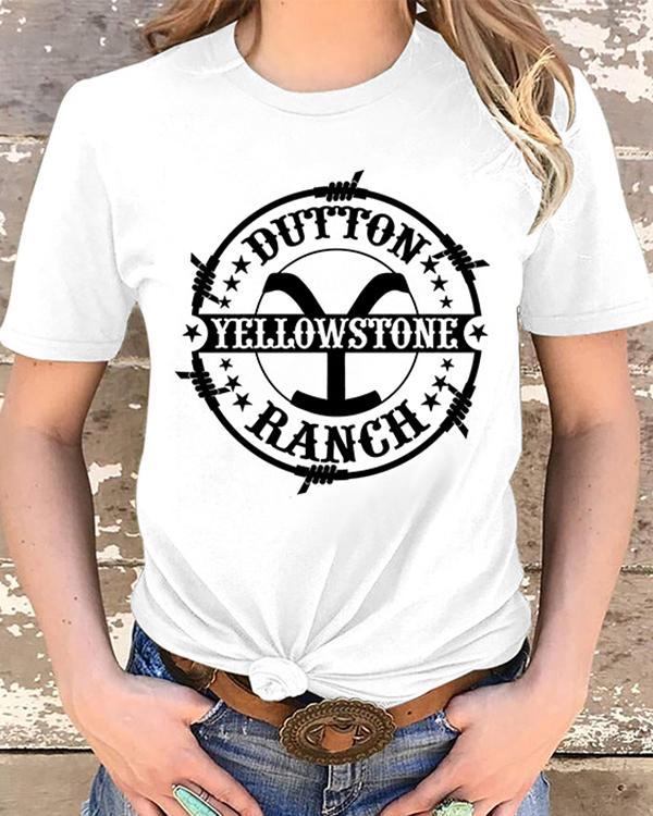 Fashion Yellowstone Printed Cotton T-shirt