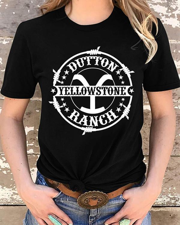 Fashion Yellowstone Printed Cotton T-shirt