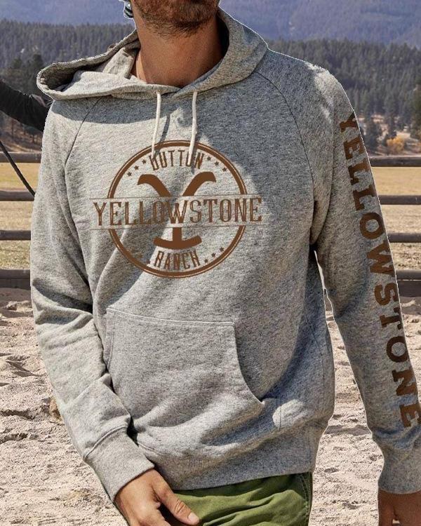 Men's Yellowstone Hoodie Print Sweatshirt