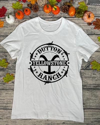 Fashion Yellowstone Printed Cotton T-shirt