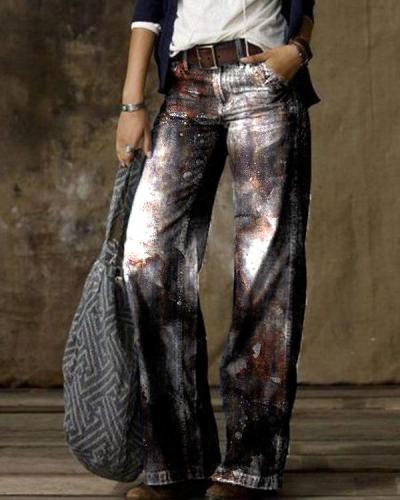 Casual Vintage Floral Printed Pants S-5XL