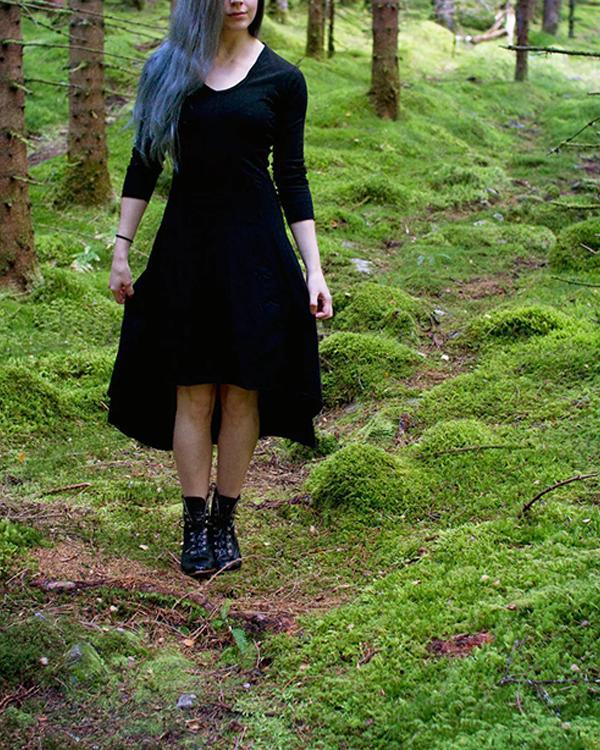 Women Gothic casual black dress S-3XL
