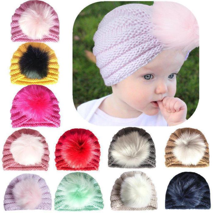 Baby Woolen Fluff Ball Hat Headband