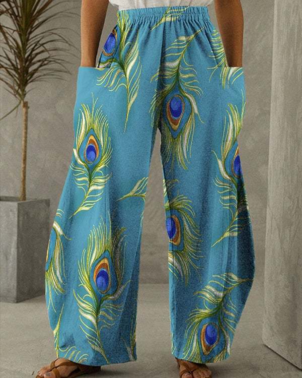 Women's Print Vintage Casual Loose Pants S-5XL