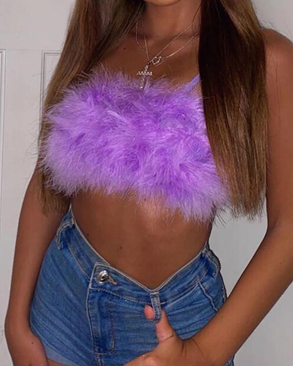 Women's Sexy Fur Fashion Camisole Lingerie