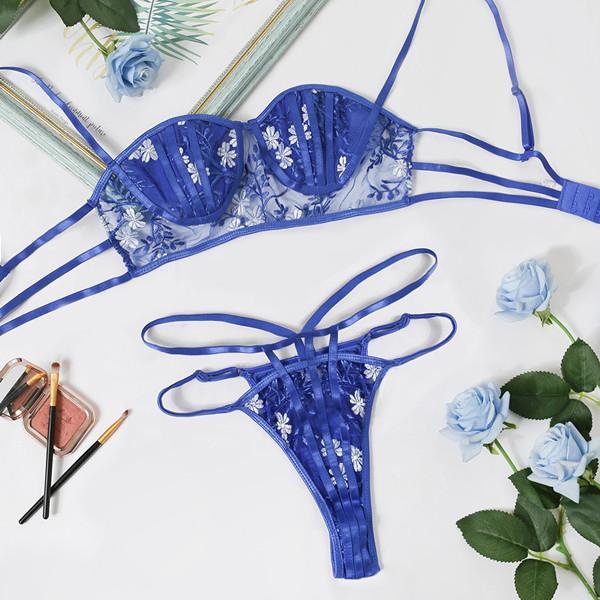 Flower Embroidered Lace Lingerie