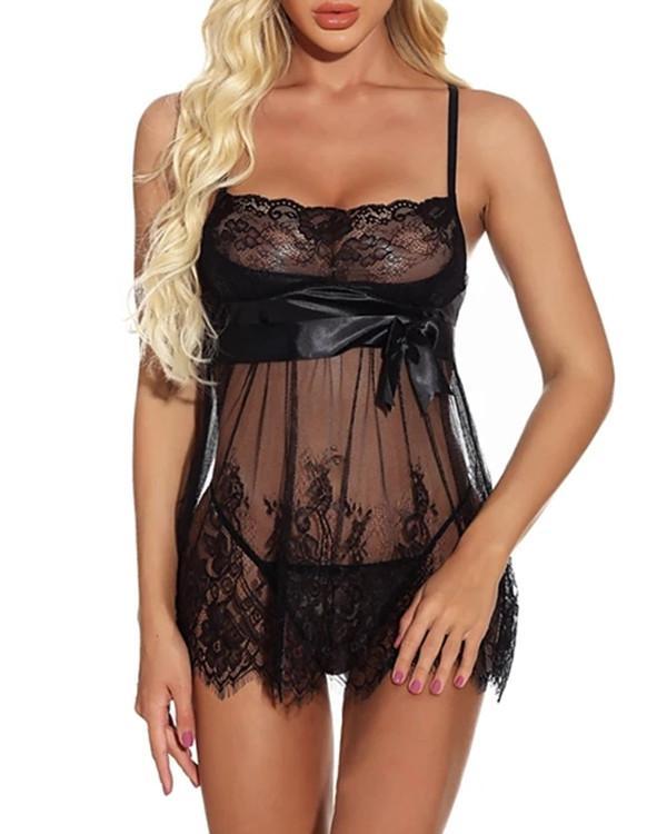 Women's Lace / Bow / Mesh Suits Nightwear