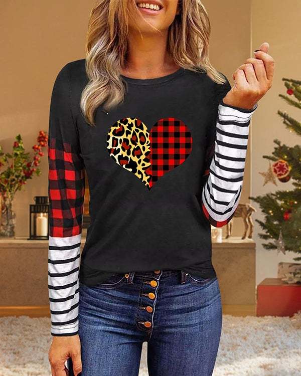 Valentine's Day Heart Panel Long Sleeve Top