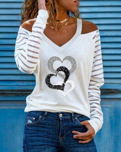 Valentine's Day Heart Panel Long Sleeve Top