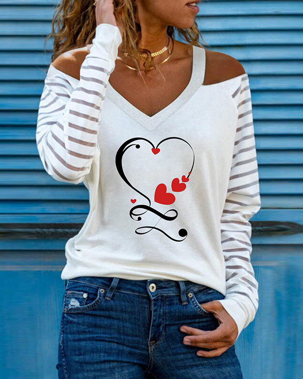 Valentine's Day Heart Panel Long Sleeve Top