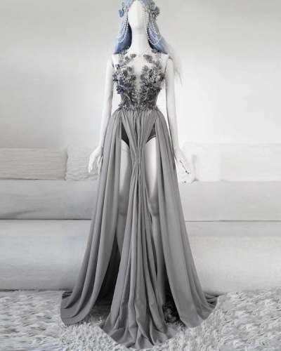 Sexy Sleeveless Panelled Lace Dress