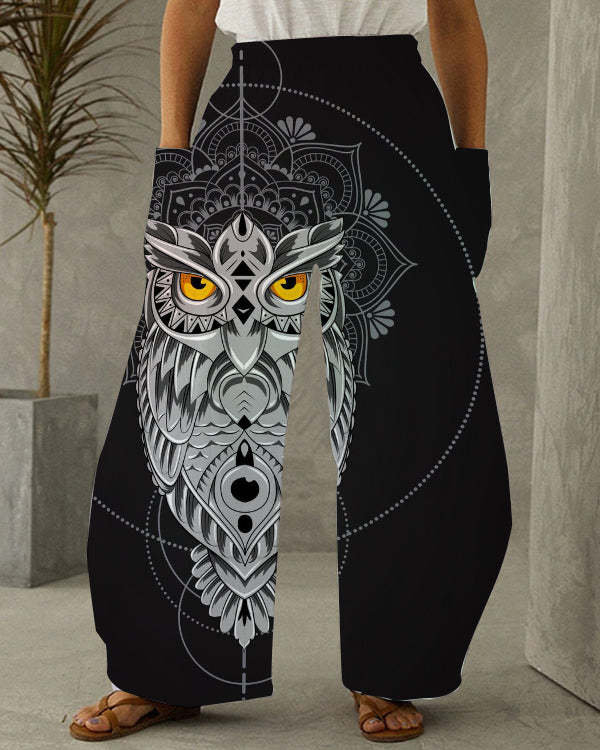 Owl Print Vintage Track Pants S-5XL