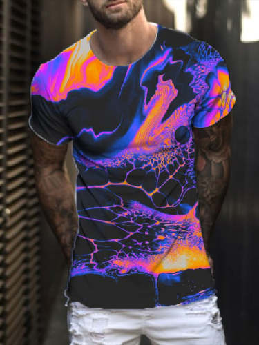 Men's 3D Art Print Casual Short Sleeve Print T-Shirt