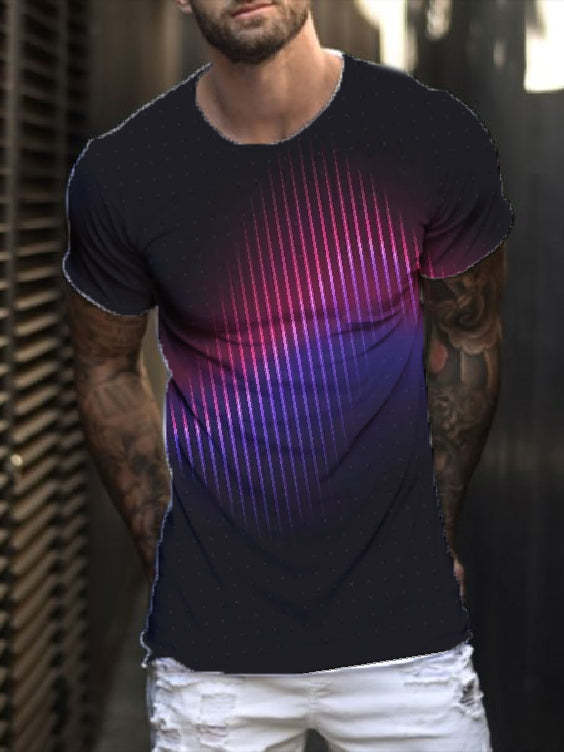 Men's 3D Art Print Casual Short Sleeve Printed T-Shirt