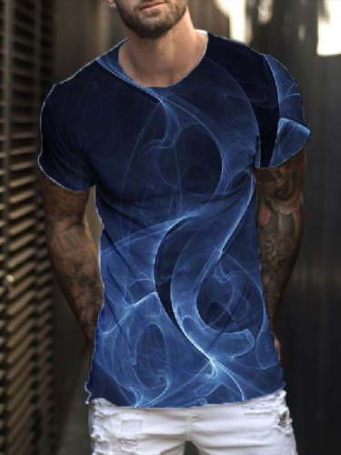 Men's 3D Art Print Casual Short Sleeve Printed T-Shirt