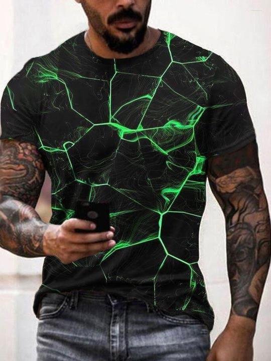 Men's Street Crack Fashion Print T-Shirt