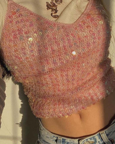 Sexy and Cute Sequin Vest Top