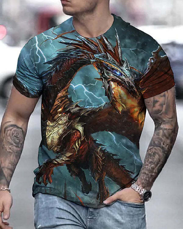 Hot Sale Men's 3D Printed Casual Short Sleeve Printed T-Shirt