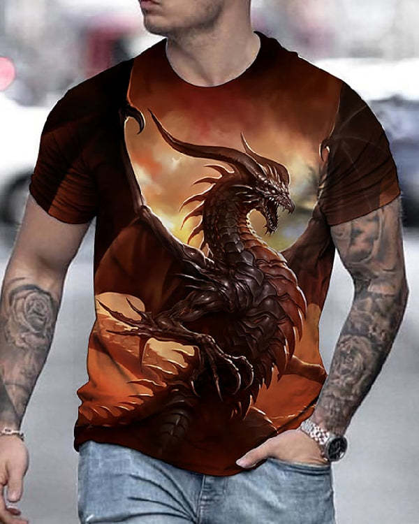 Hot Sale Men's 3D Printed Casual Short Sleeve Printed T-Shirt