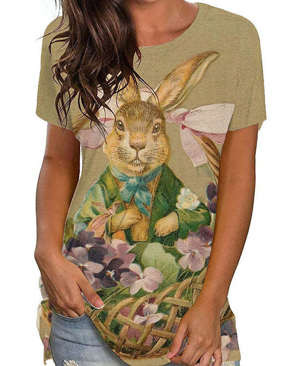 Women's Floral Theme Happy Easter T shirt