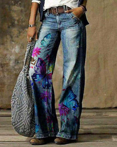 Colorful Butterfly Pants