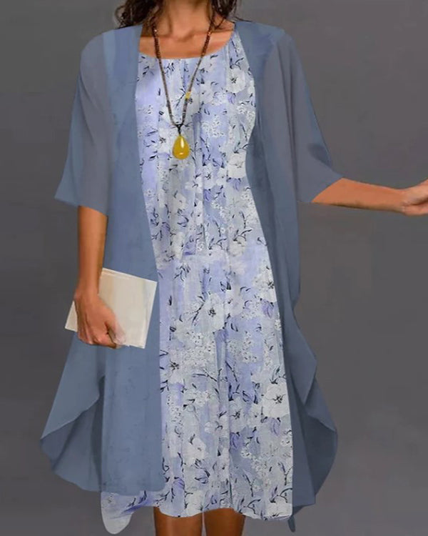 US$ 48.99 - Fashion Elegant Lace Chiffon Two Piece Dress - www.narachic.com
