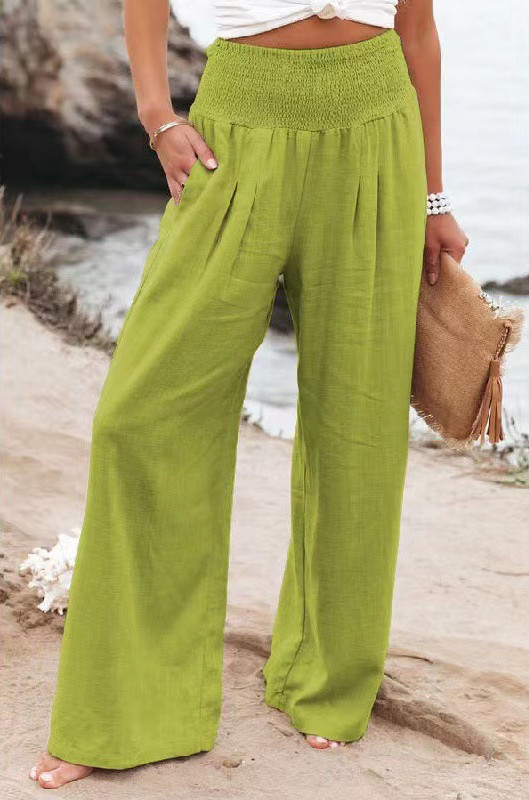 Casual Wide Leg Cotton and Linen Loose Pants