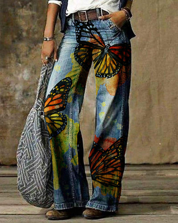 Women's Butterfly Floral Pants