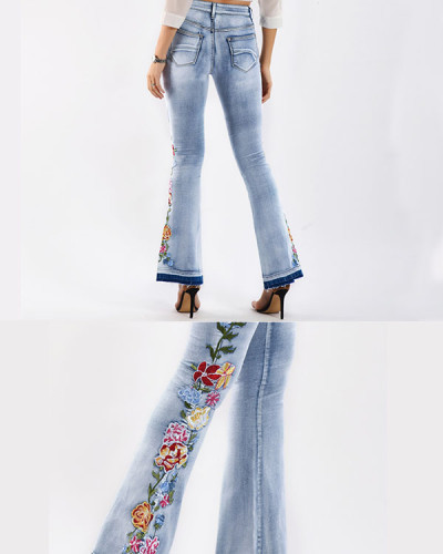 Women's Embroidered Floral Jeans