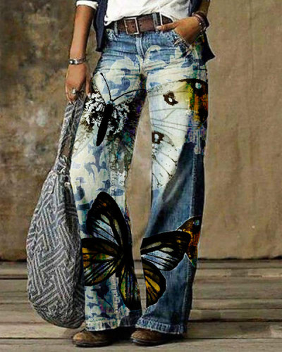 Women's Butterfly Floral Pants