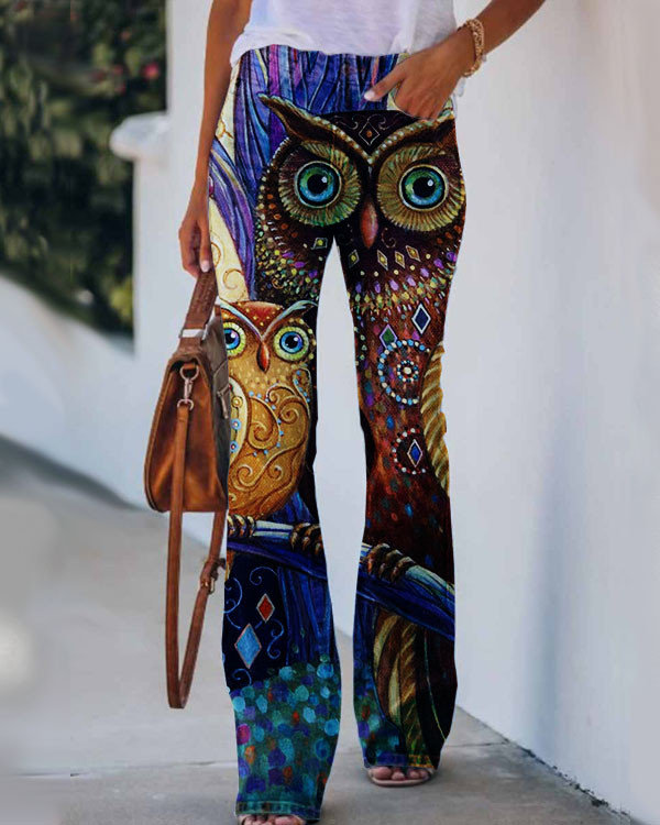 Women's  Owl  Pattern Pants