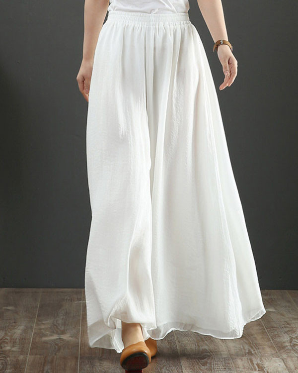 Casual Loose Solid Color Wide Leg Pants