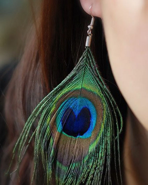 Peacock Feather Earrings