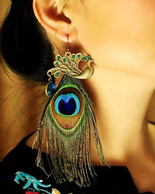 Single Peacock Earring