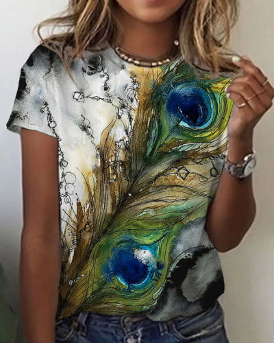 Women's Peacock Pattern Top