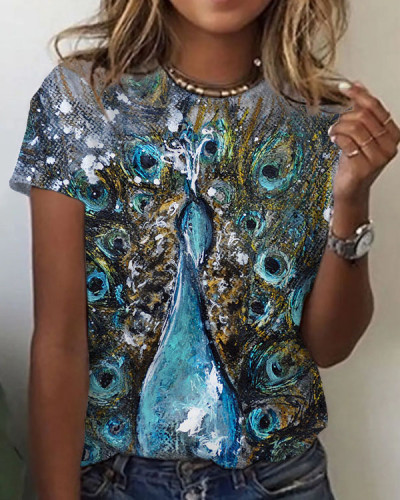 Women's Peacock Pattern Top