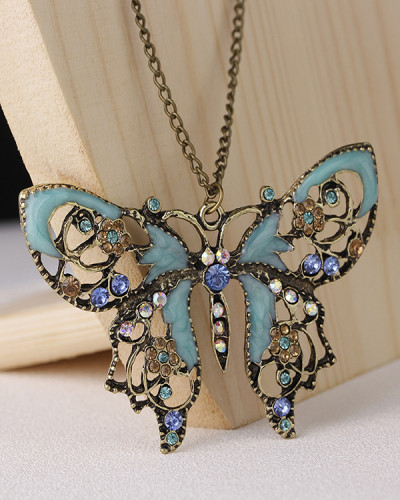 Vintage Cutout Butterfly Necklace