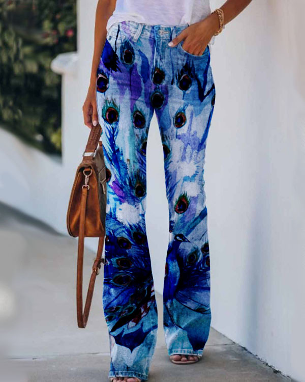 Women's  Peacock  Pattern Pants