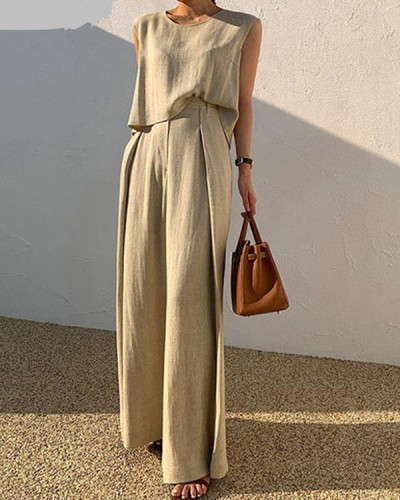 Vintage Linen Casual Loose Cotton Suit