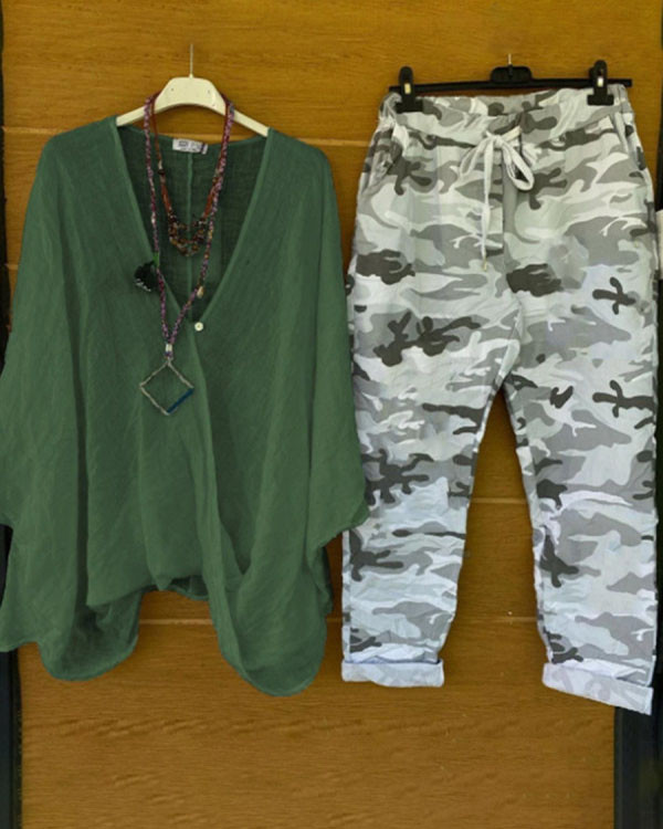 Casual Camouflage Two-piece Suit