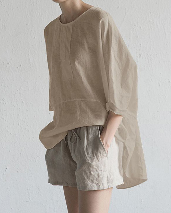 Comfortable Solid Linen Top