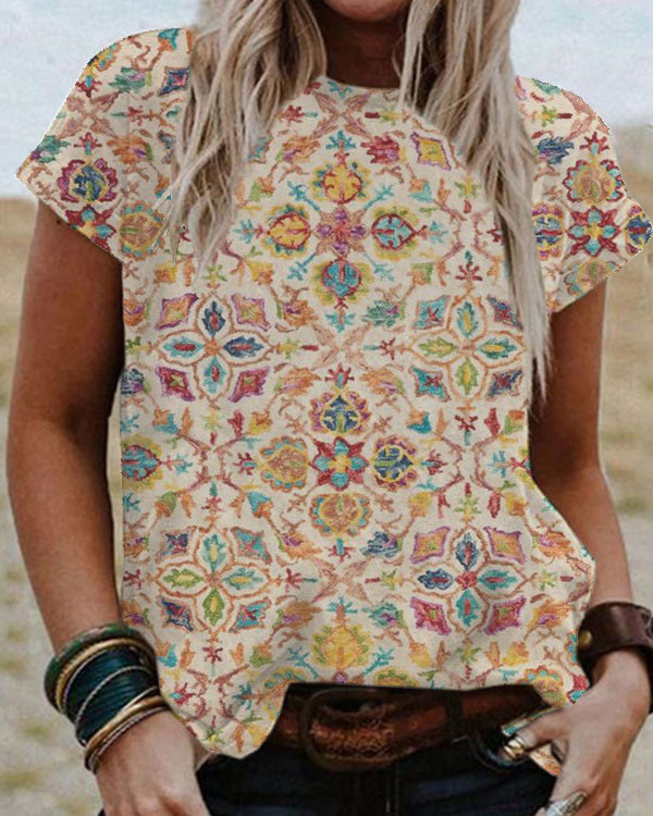 Tribal Crew Neck Top