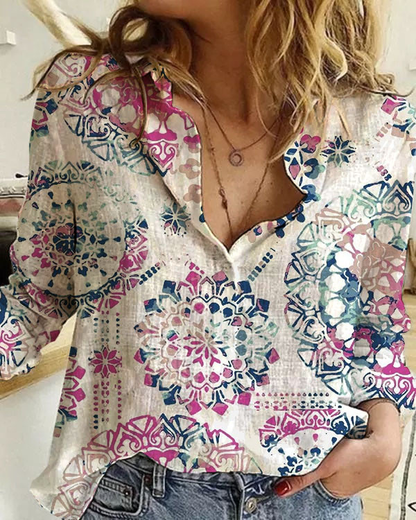 Women's Mandala Floral Vintage Shirt