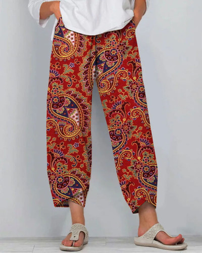 Women's  Paisley Floral Casual Loosen Pants