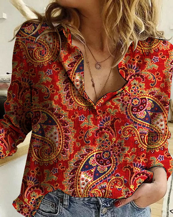 Women's Paisley Floral Vintage Shirt