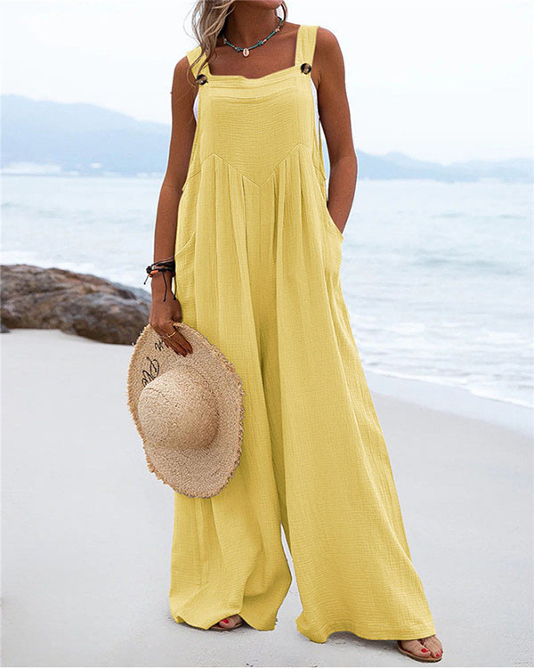 Casual Loose Solid Color Jumpsuit