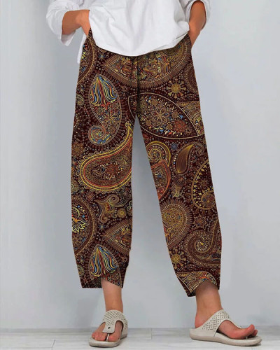 Women's  Paisley Floral Casual Loosen Pants