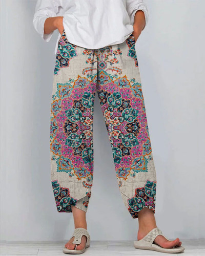 Women's Mandala Floral Casual Loosen Pants